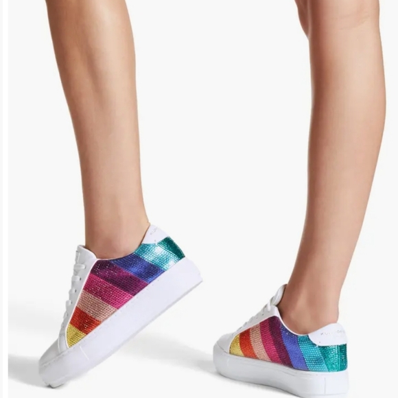 Kurt Geiger London Laney Stripe Crystal Sneaker - Picture 1 of 12